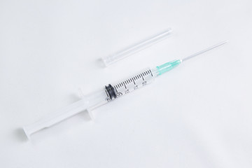 Medical syringe. isolated on white