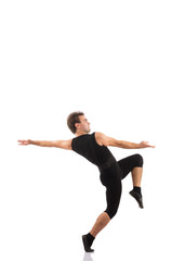 Young dancer isolated on the white