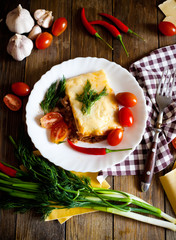 Lasagna with chilli pepper