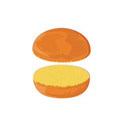 Hamburger bun on a white background.