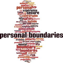 Personal boundaries word cloud concept. Vector illustration
