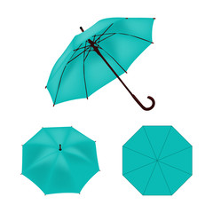 Turquoise umbrella vector isolated
