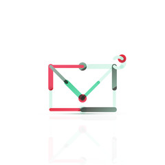 Vector email business symbol, or at sign logo. Linear minimalistic flat icon design