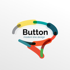 Thin line design geometric button, flat illustration