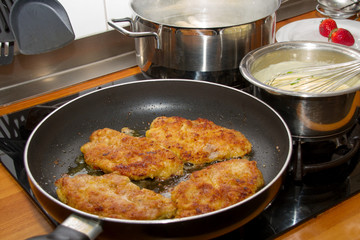 Schnitzel in der Pfanne