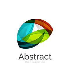 Circle logo. Transparent overlapping swirl shapes. Modern clean business icon