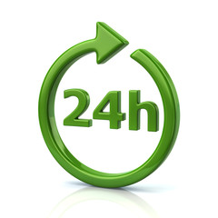 Green open 24 hours icon