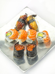 Delicious sushi rolls