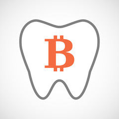 Line art tooth icon with a bit coin sign