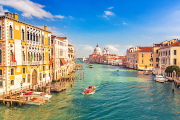 Grand Canal and Basilica Santa Maria della Salute in Venice - obrazy, fototapety, plakaty