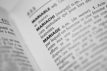 Mot mariage dictionnaire