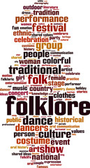 Obraz premium Folklore word cloud concept. Vector illustration