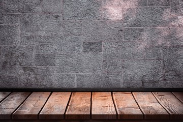 Composite image of wooden table