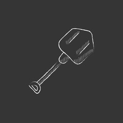 Shovel. Drawn in chalk icon.