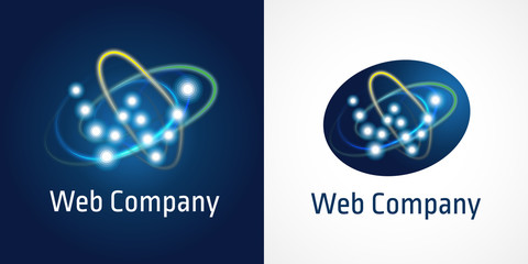 Web company logo. Letter W logo design template, web media technology logo, network digital icon