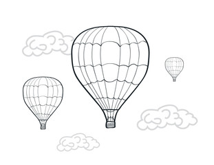 Naklejka premium hand drawn air balloons