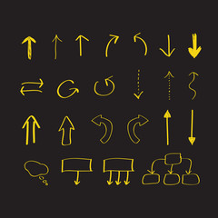 Hand drawn arrows elements