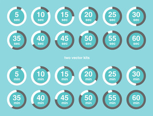 Collection of vector icons with watch counts.