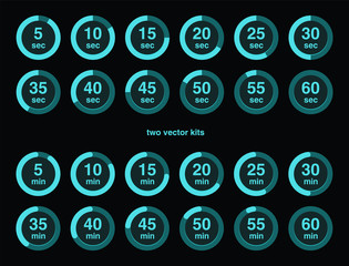 Collection of vector icons with watch counts.