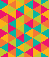 Vector modern seamless colorful geometry triangle pattern, color abstract geometric background, pillow multicolored print, retro texture, hipster fashion design