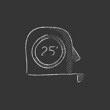 chalk drawing tape measure on black clip art preview