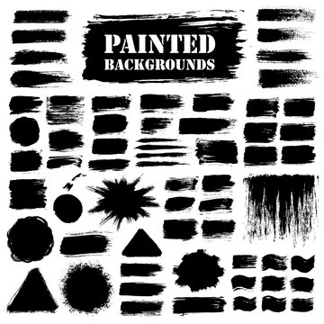 Black Grunge Backgrounds Set