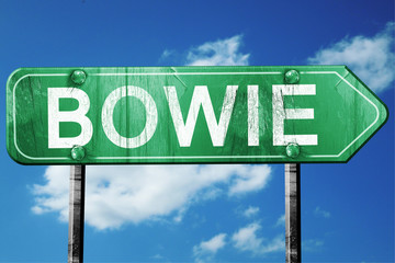 bowie road sign , worn and damaged look - obrazy, fototapety, plakaty