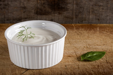 Bowl of sour cream