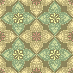 Abstract seamless oriental ornate vector pattern.