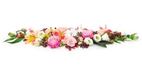 Elegant flowers on white background
