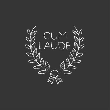 Laurel wreath. Drawn in chalk icon.