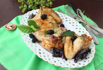 fried chicken wings with mulberry
