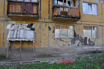 Protection residential house against shelling in Donetsk, Ukrain