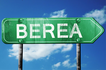 berea road sign , worn and damaged look