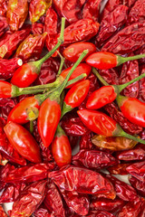 Heap of Ripe and Dried Red Peppers Piri-Piri