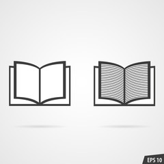 Two books icon isolated on gray background with shadow