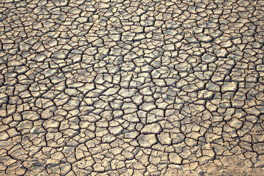 Dried cracked earth soil ground background