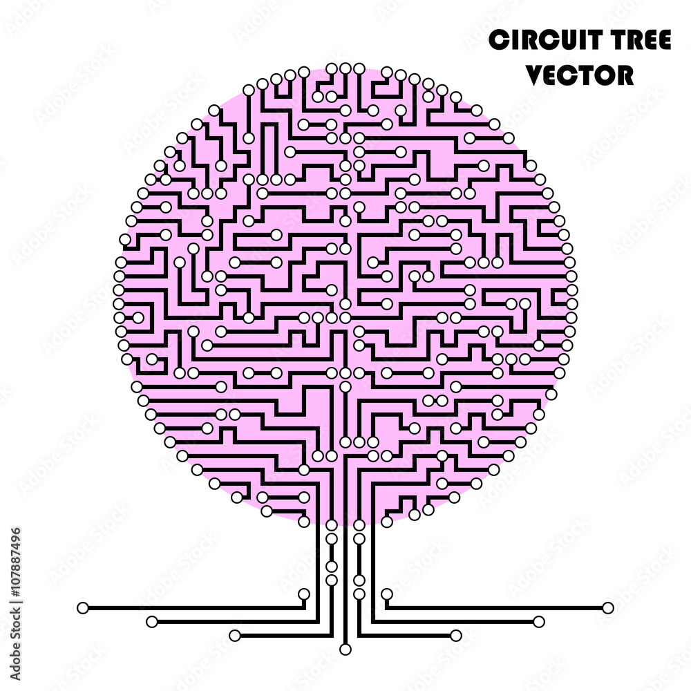 Poster computer circuit scheme tree. technology icon. network concept. vector illustration.