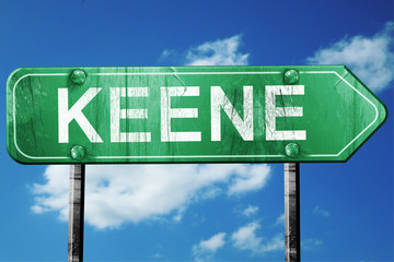 Obraz premium keene road sign , worn and damaged look