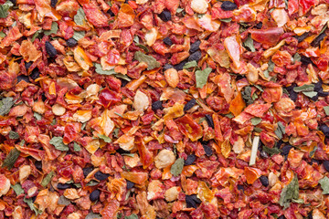 Dry chopped tomatoes seasoning texture.