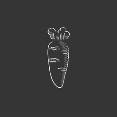 Carrot. Drawn in chalk icon.