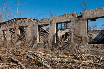 Wall of Destroyed building