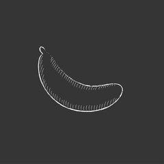 Banana. Drawn in chalk icon.
