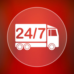 24 7 delivery truck icon