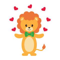 lion with heart and bow