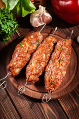 Raw traditional sish kebab