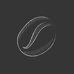 Coffee bean. Drawn in chalk icon.