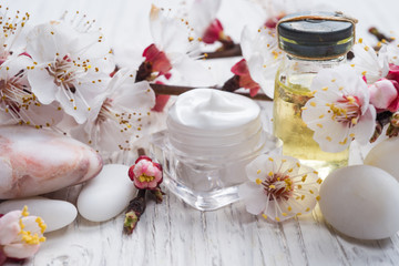 Face crea, fragnat oil and decorative stone 