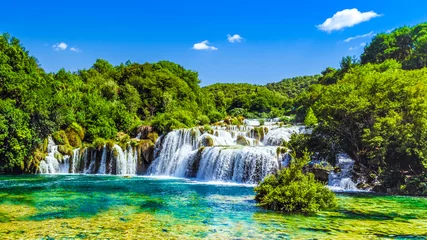 Badkamer foto achterwand Watervallen Krka, Kroatië © QQ7