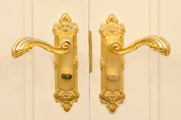 antique gold plated door handle